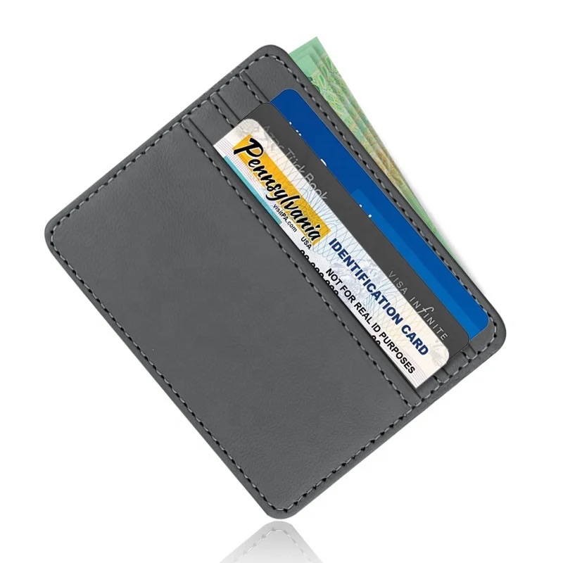 Easy To Carry Leather Id Credit Card Document Men Women Card Holder 4 Pouch Easy To Carry Leather Id Credit Card Document Men Women Card Holder 4 Pouch